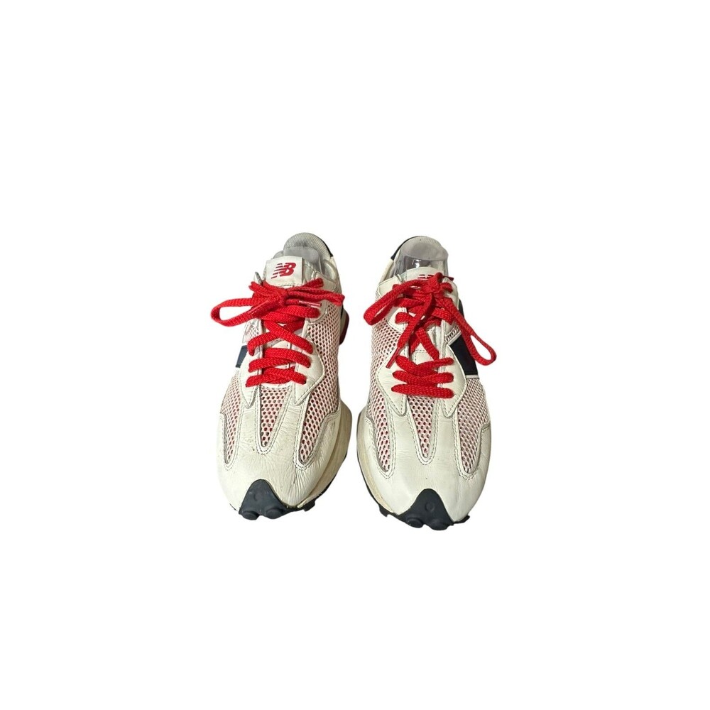 New Balance 327 White Blue Red Men's Low Top Leather Textile Sneakers Sz 12 - Picture 3 of 9